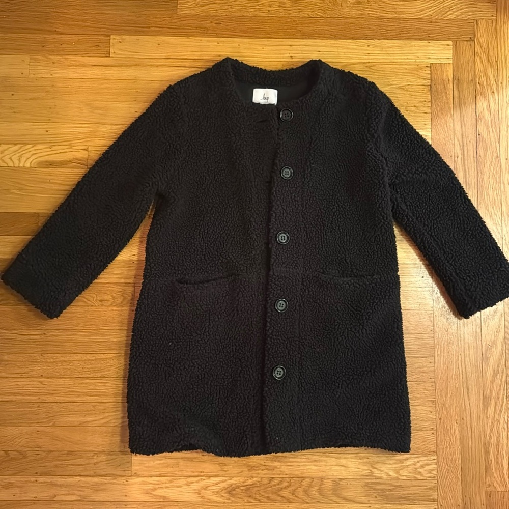 Loup fuzzy black teddy jacket